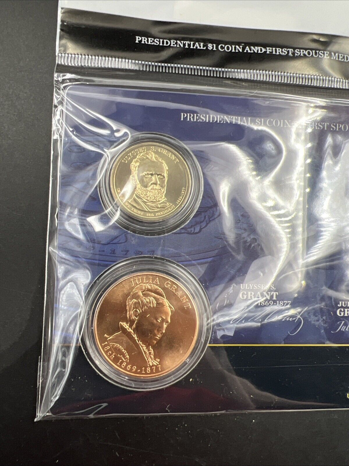 2011 Ulysses & Julia Grant Spouse Set $1 Presidential Coin Medal Bronze Set OGP