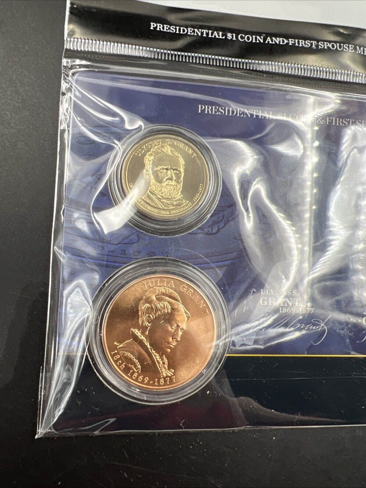2011 Ulysses & Julia Grant Spouse Set $1 Presidential Coin Medal Bronze Set OGP