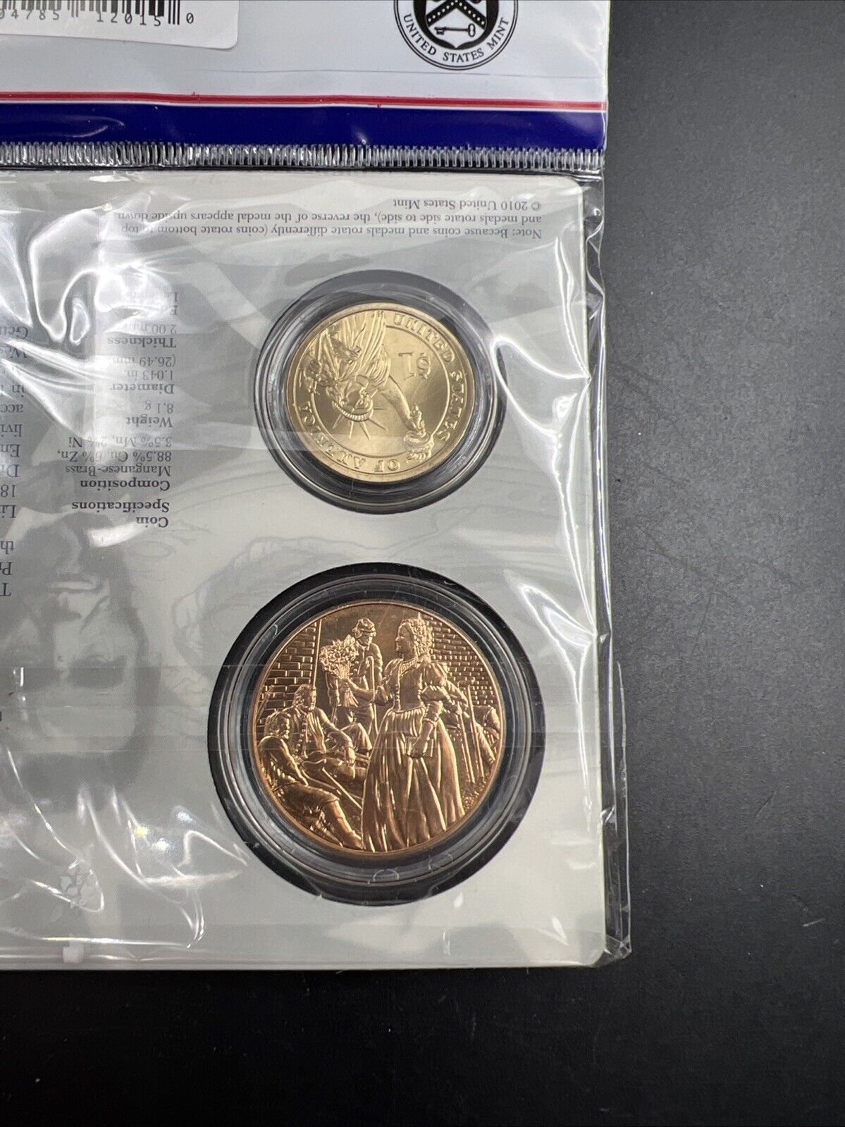 2010 Abraham Mary Lincoln Spouse Set $1 Presidential Coin & Medal Bronze Set OGP
