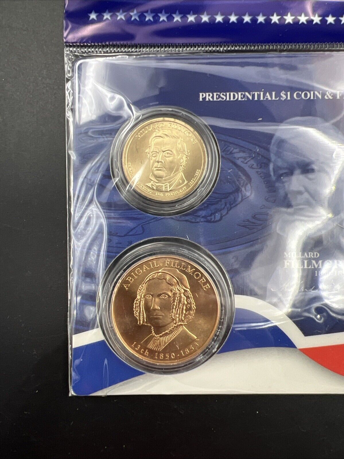 2010 Millard Abigail Fillmore Spouse $1 Presidential Coin & Medal Bronze Set OGP