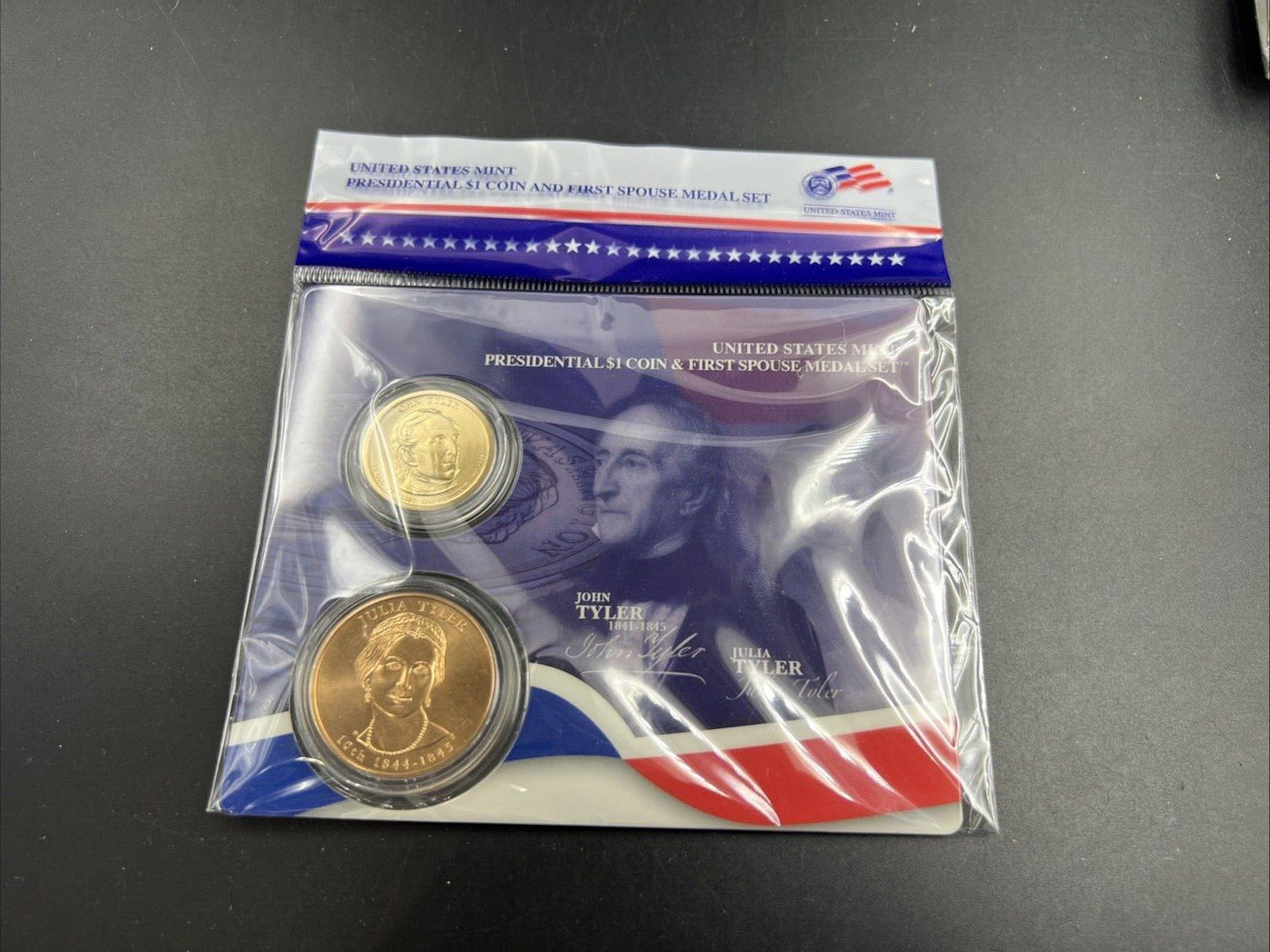 2009 John & Julia Tyler Spouse $1 Presidential Coin & Medal Bronze Set OGP