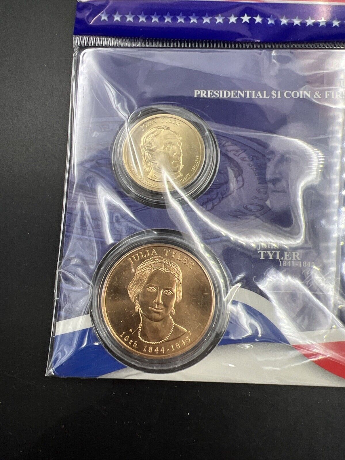 2009 John & Julia Tyler Spouse $1 Presidential Coin & Medal Bronze Set OGP