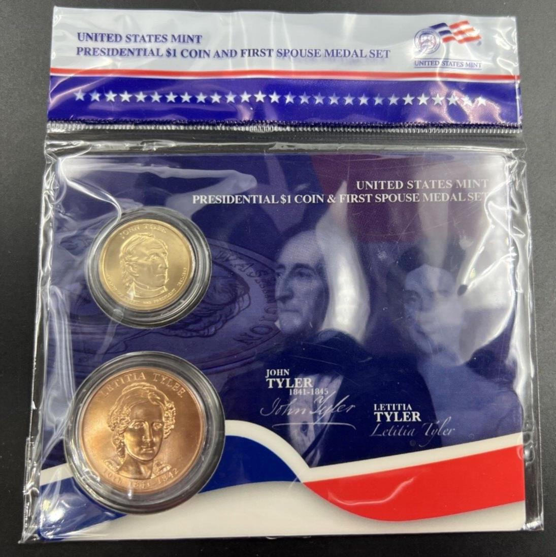 2009 John & Letitia Tyler Spouse $1 Presidential Coin & Medal Bronze Set OGP