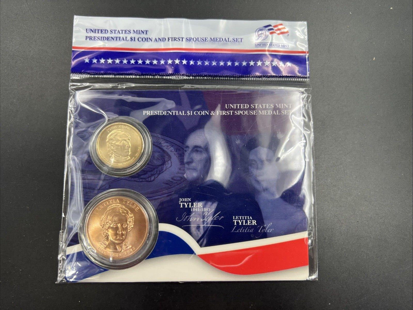 2009 John & Letitia Tyler Spouse $1 Presidential Coin & Medal Bronze Set OGP