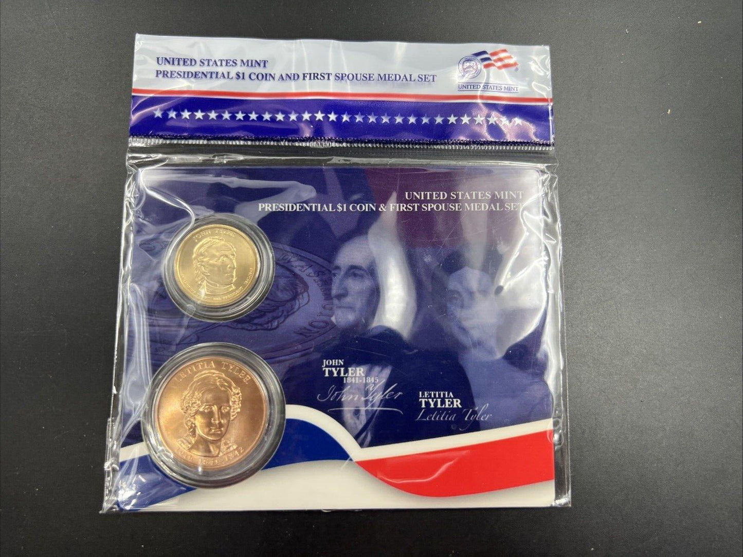 2009 John & Letitia Tyler Spouse $1 Presidential Coin & Medal Bronze Set OGP