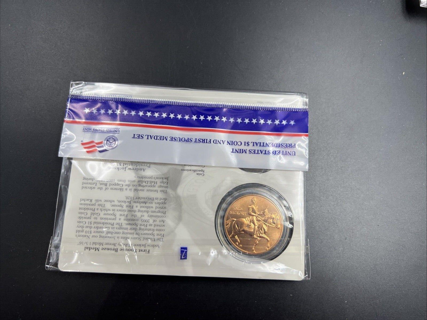2008 Andrew Jackson $1 Presidential Coin & Medal Bronze Set OGP " Spouse "