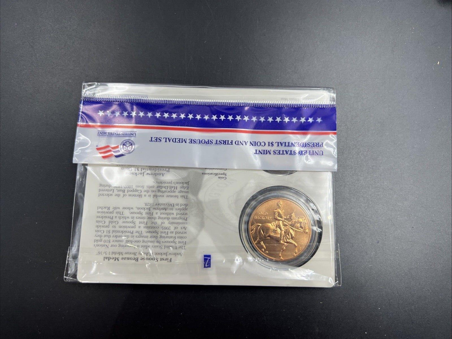 2008 Andrew Jackson $1 Presidential Coin & Medal Bronze Set OGP " Spouse "