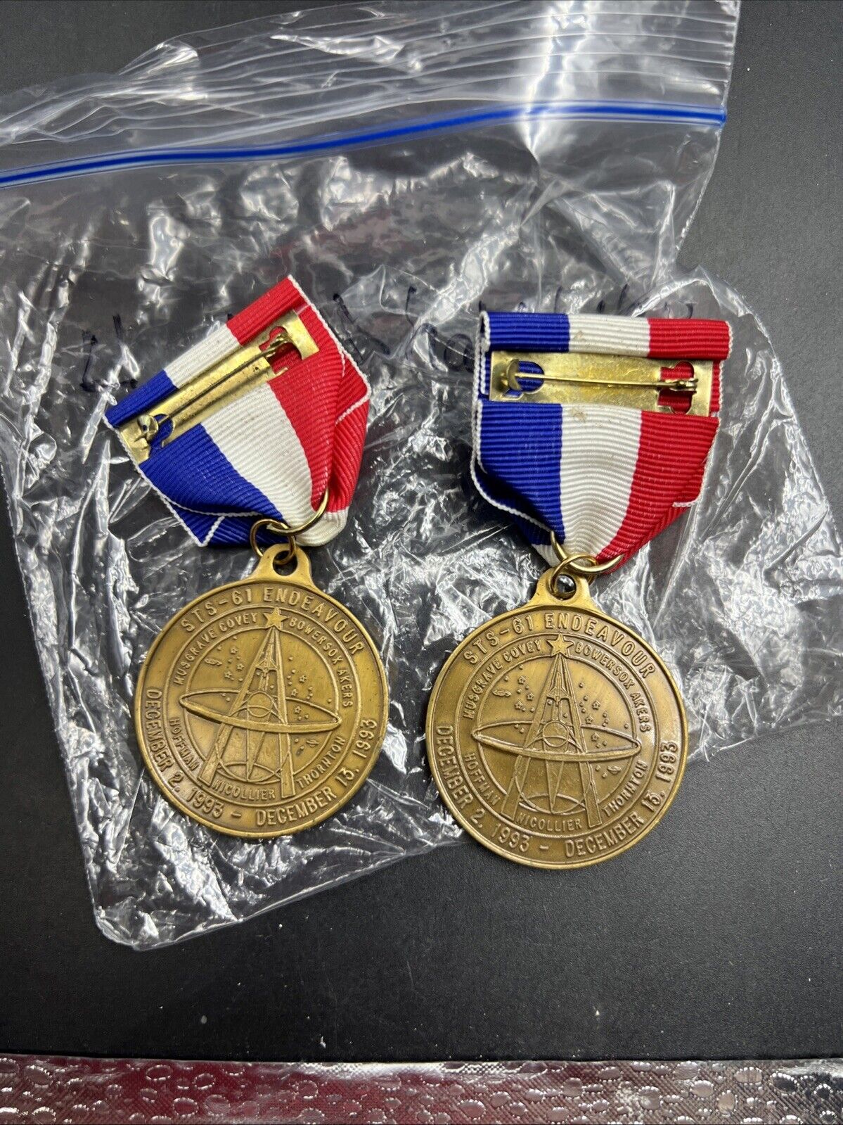 Lot of 2 STS-61 Endeavour Medals - Hubble Telescope Repair Mission