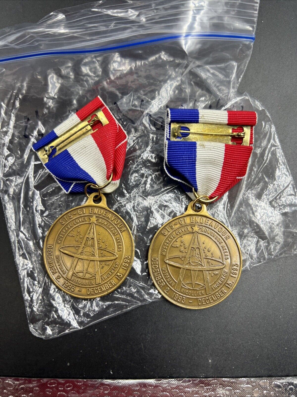 Lot of 2 STS-61 Endeavour Medals - Hubble Telescope Repair Mission