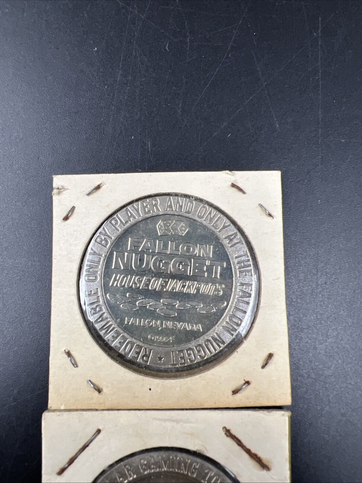 Lot of 2 Specimine / Proof Casino Tokens Fallon Nugget & El Cortez