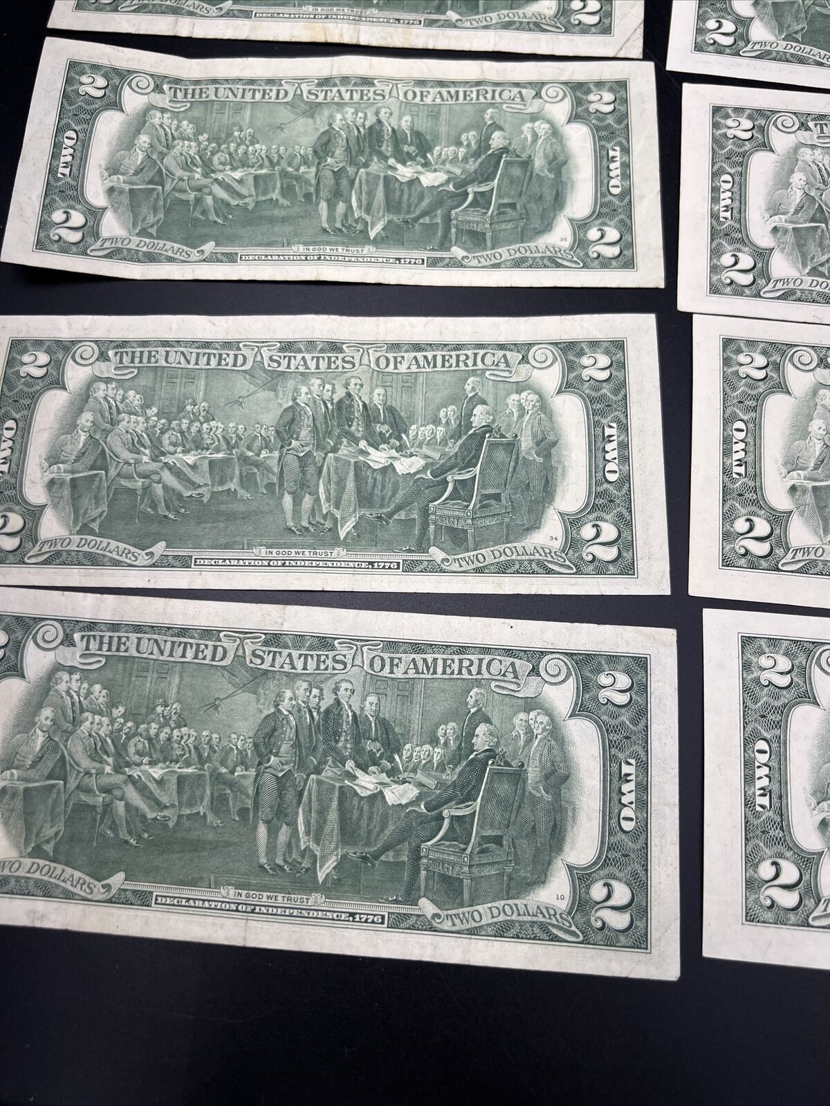 11 Note $2 Two Dollar Bill Collector's Set Years 1976 1995 2003 FRNs VF+ Circ #P