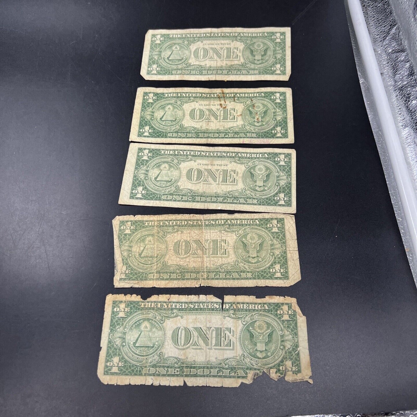 Lot of 5 Cull Very Circulated Small $1 One Dollar Blue Seal Silver Certificates