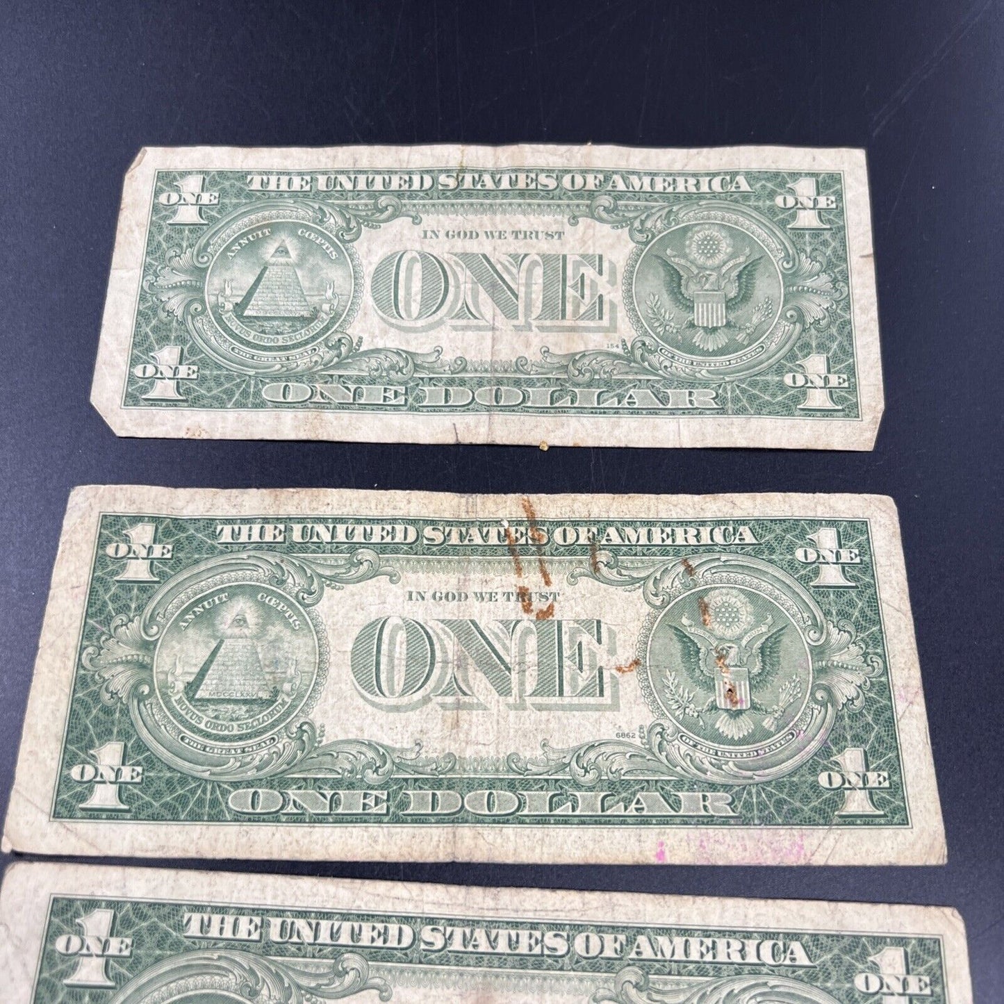 Lot of 5 Cull Very Circulated Small $1 One Dollar Blue Seal Silver Certificates
