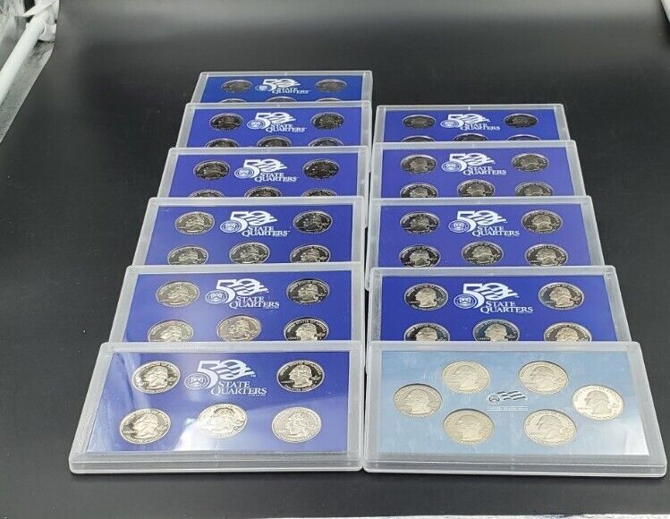 1999 - 2009 U.S. Mint Proof State Quarters 11 Sets w/ COAs CLAD - Free Ship USA