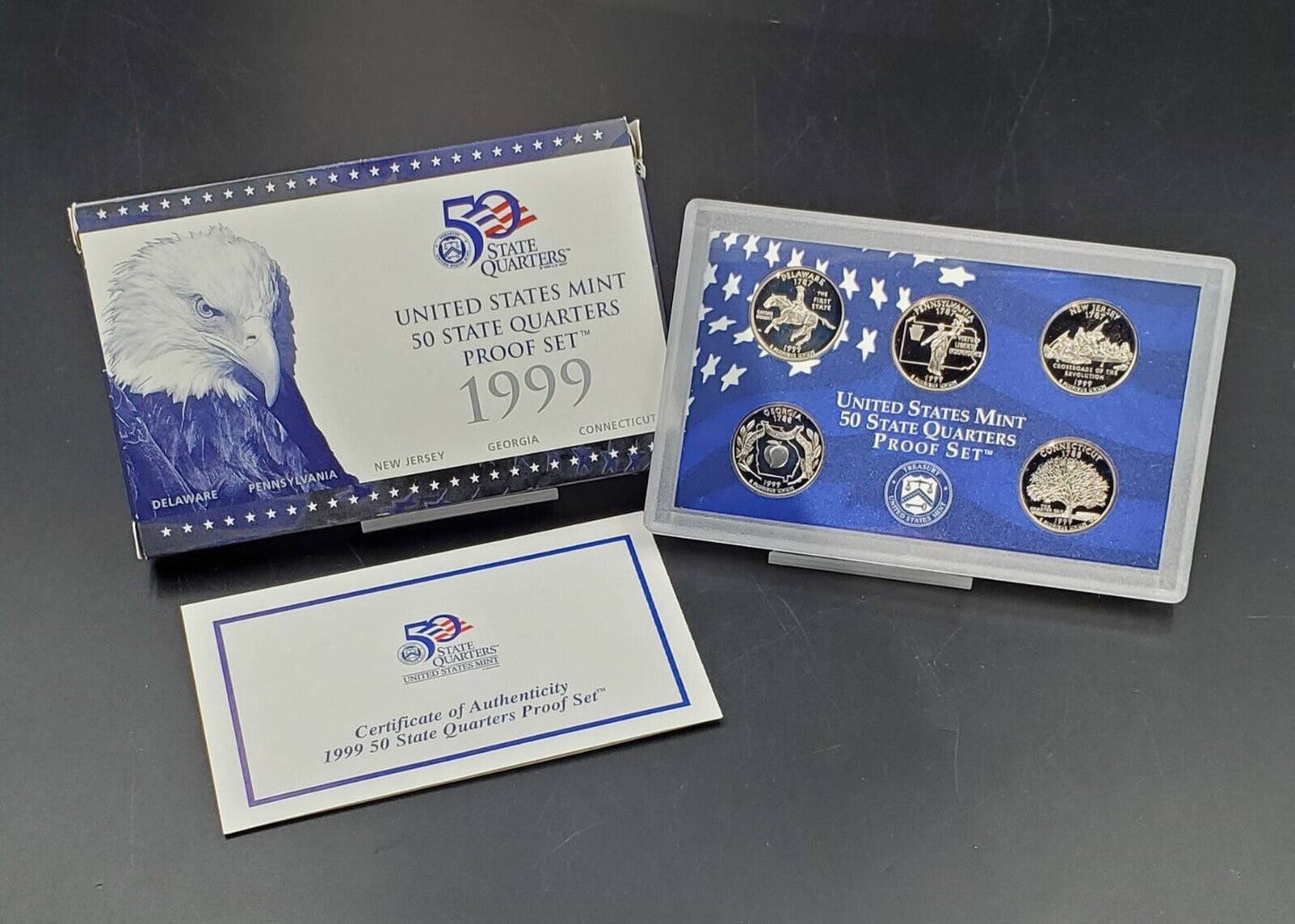 1999 - 2009 U.S. Mint Proof State Quarters 11 Sets w/ COAs CLAD - Free Ship USA