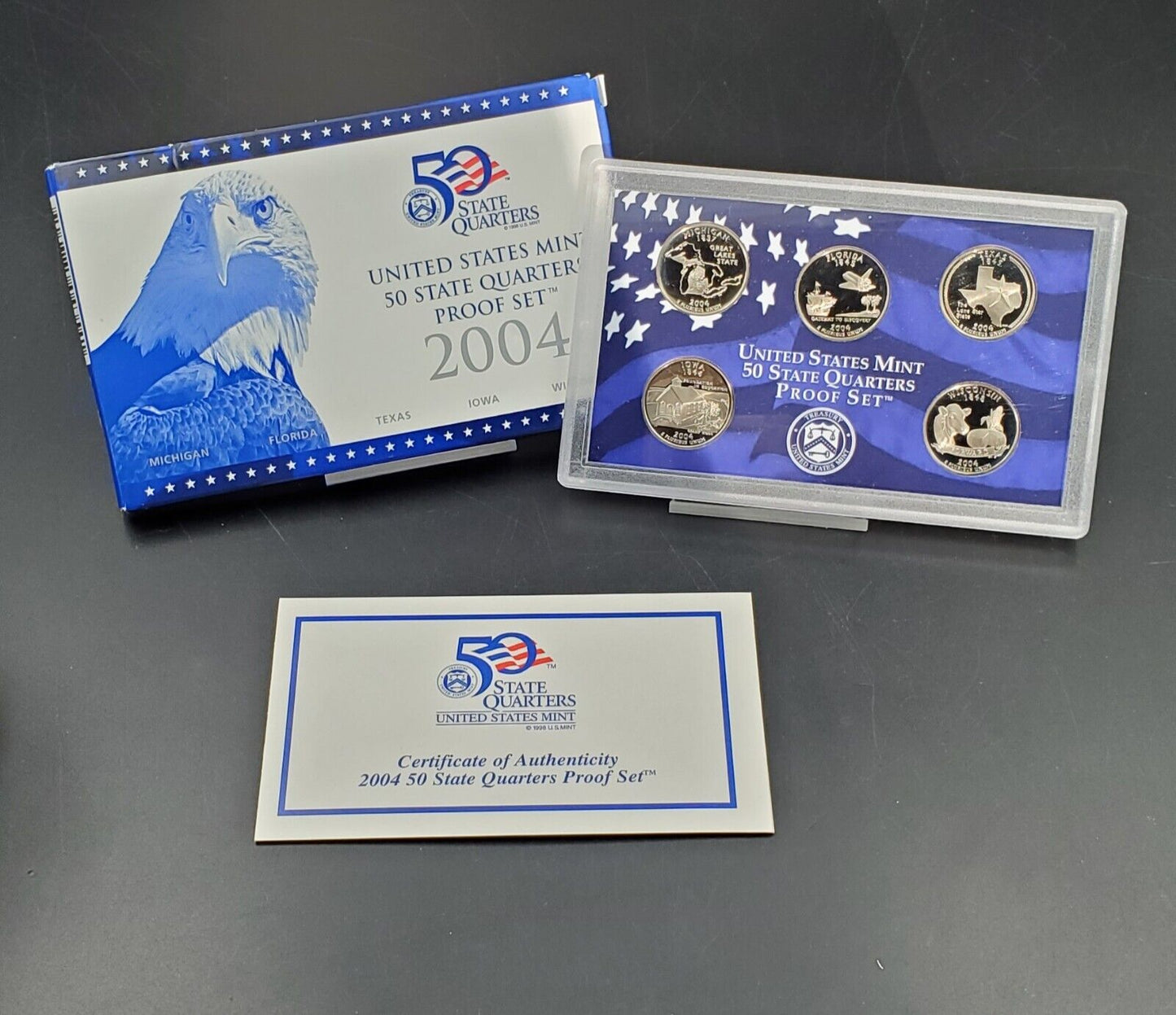 1999 - 2009 U.S. Mint Proof State Quarters 11 Sets w/ COAs CLAD - Free Ship USA