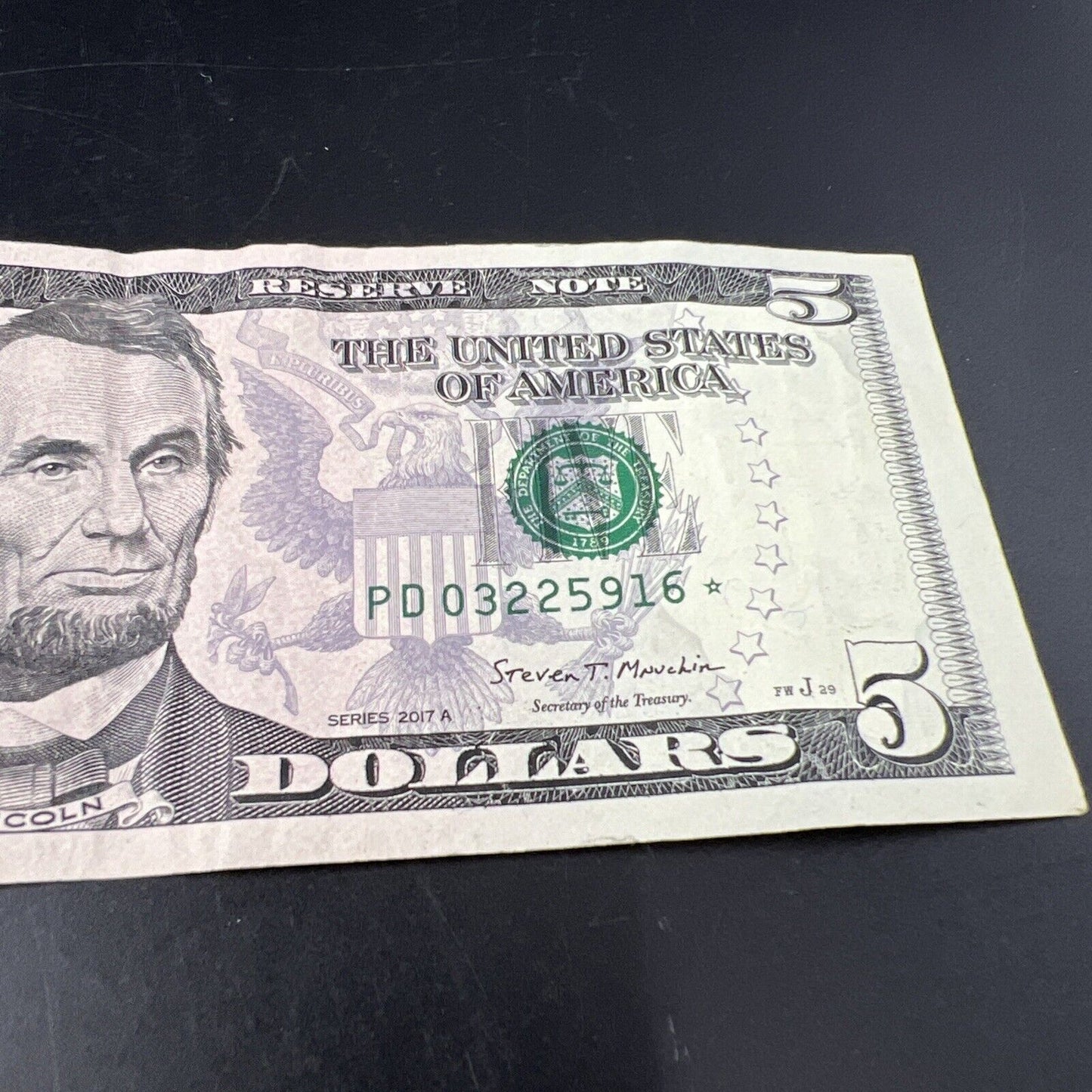 2017 A * Star $5 FRN Federal Reserve Note Bill VG / Fine Circ