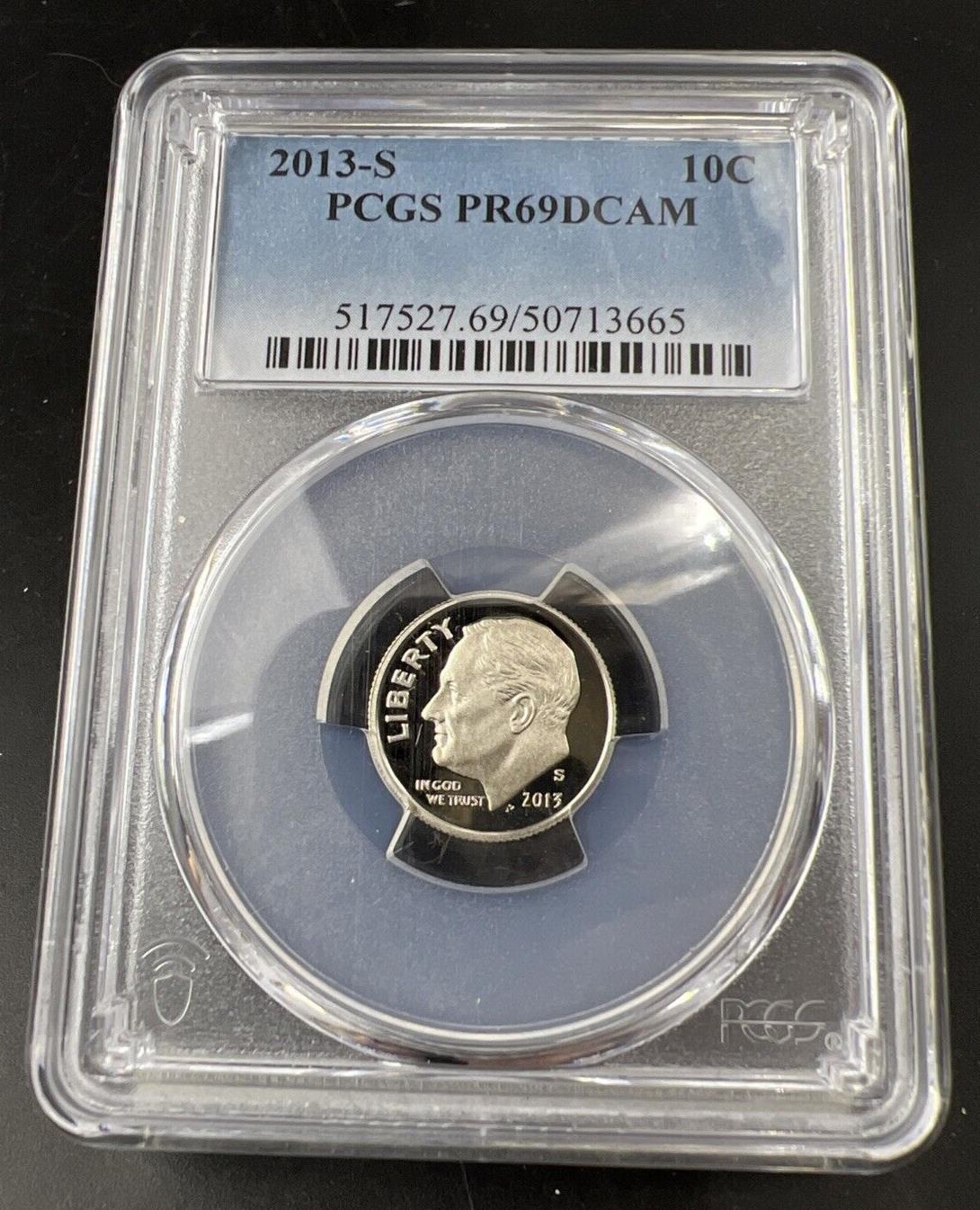 2013 S 10c Roosevelt Clad Dime Coin PCGS PR69 DCAM Proof