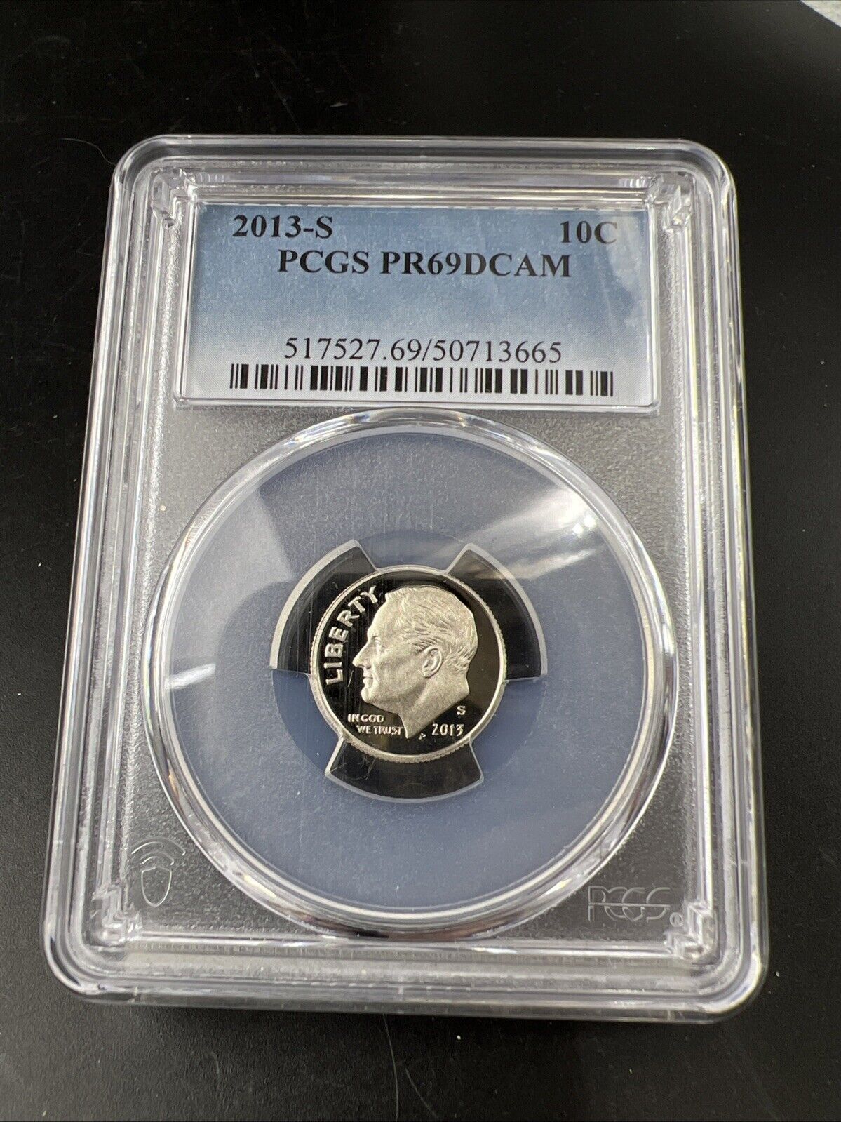 2013 S 10c Roosevelt Clad Dime Coin PCGS PR69 DCAM Proof