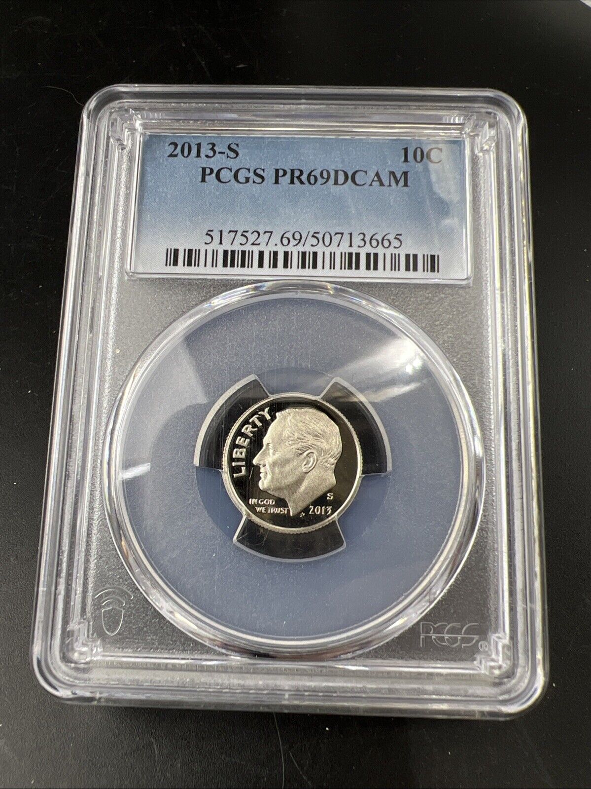 2013 S 10c Roosevelt Clad Dime Coin PCGS PR69 DCAM Proof