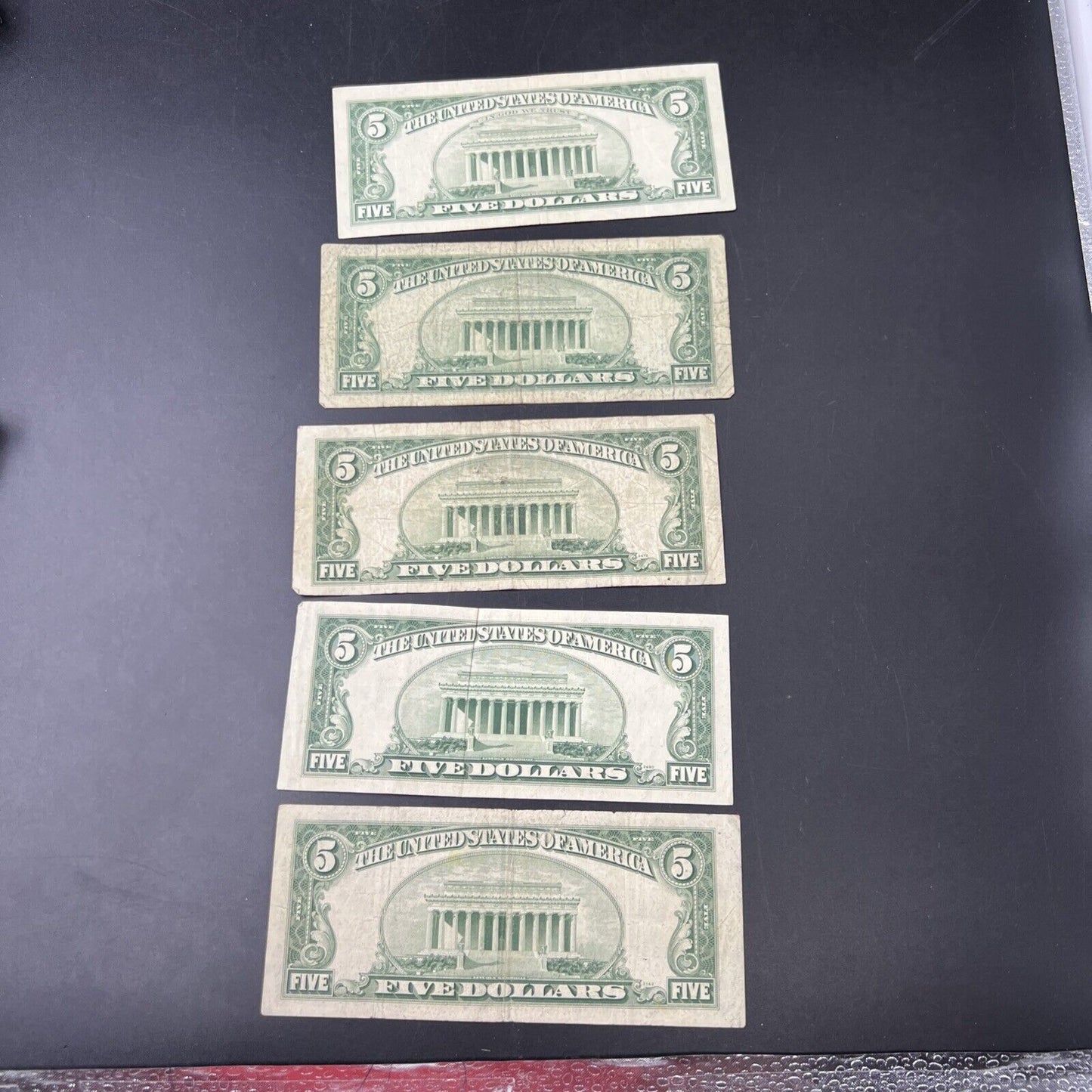 5 Note Set 1953 A B C + 1963 $5 Five Dollar Legal Tender Note Bill Collection