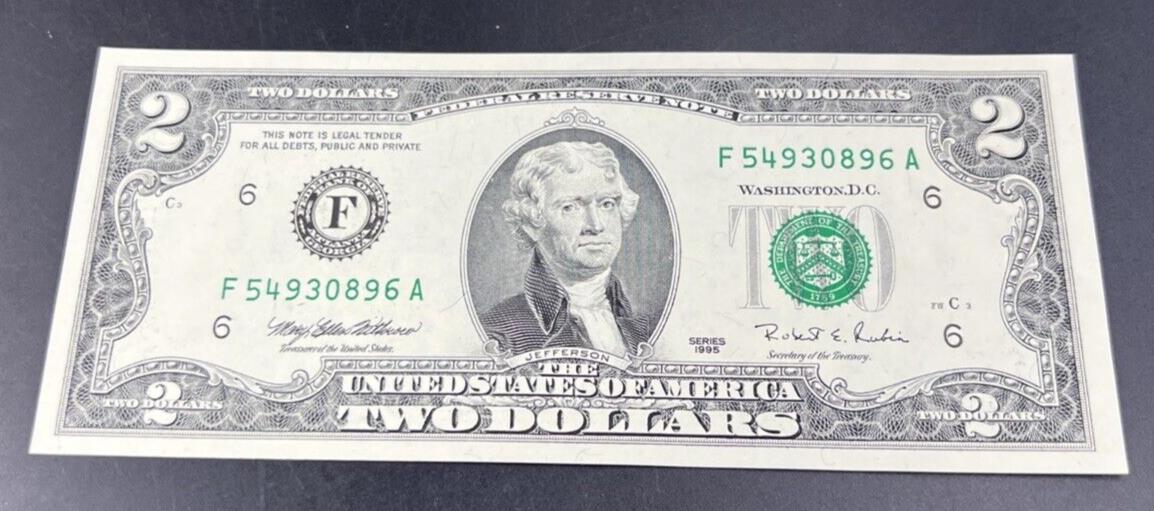 1995 $2 FRN Federal Reserve Note Atlanta District Choice Uncirculated