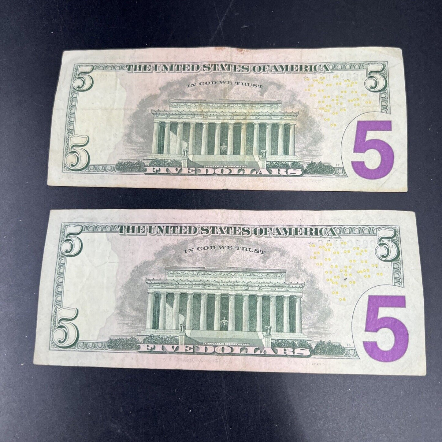 Lot of 2 2009 * Star $5 FRN Federal Reserve Notes Circulated #112
