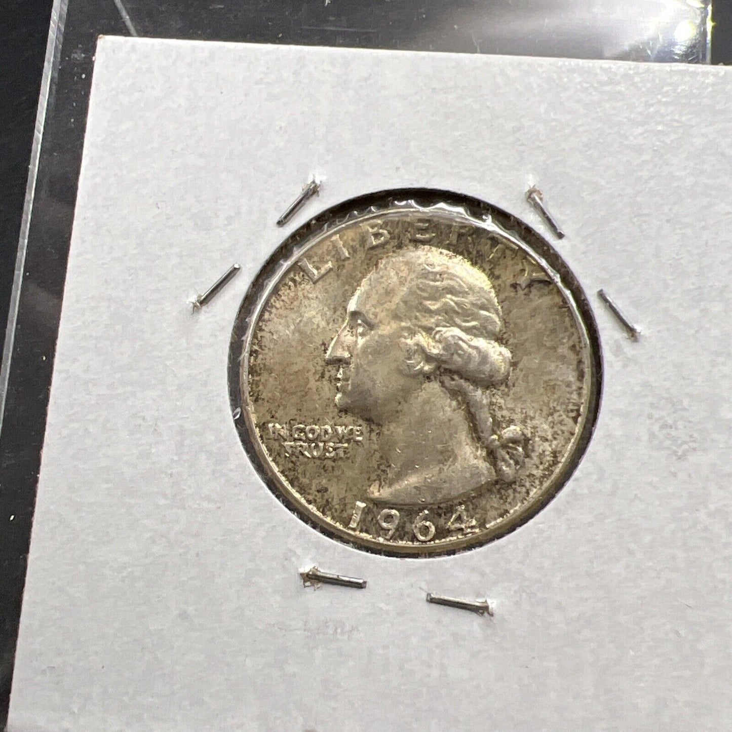 1964 25c Washington Silver Quarter Choice CH AU Neat Toning Toner SKU#G2025