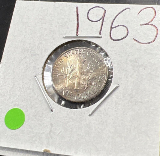 1963 P 10c Roosevelt Silver Dime Choice BU UNC PQ Nice Toning Toner SKU#G2025