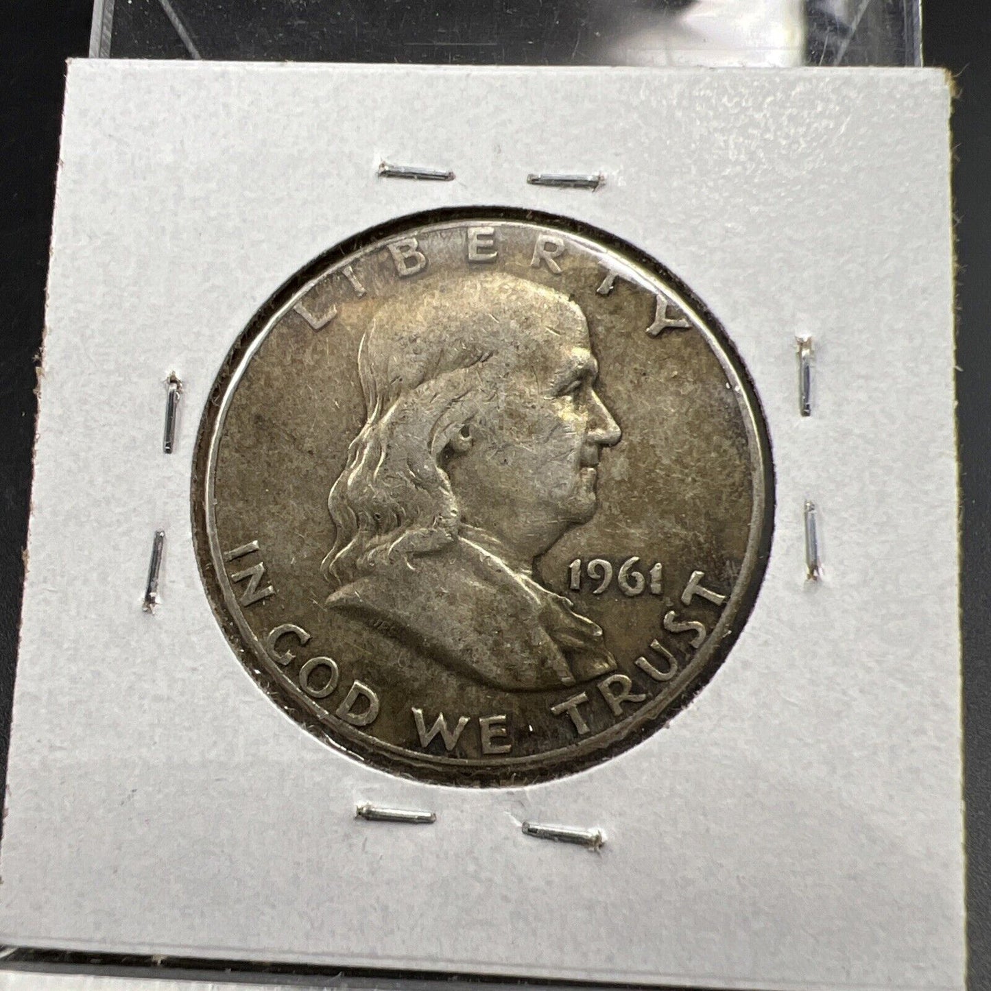 1961 P Franklin Half Dollar VF Circ Neat Toning Reverse #A