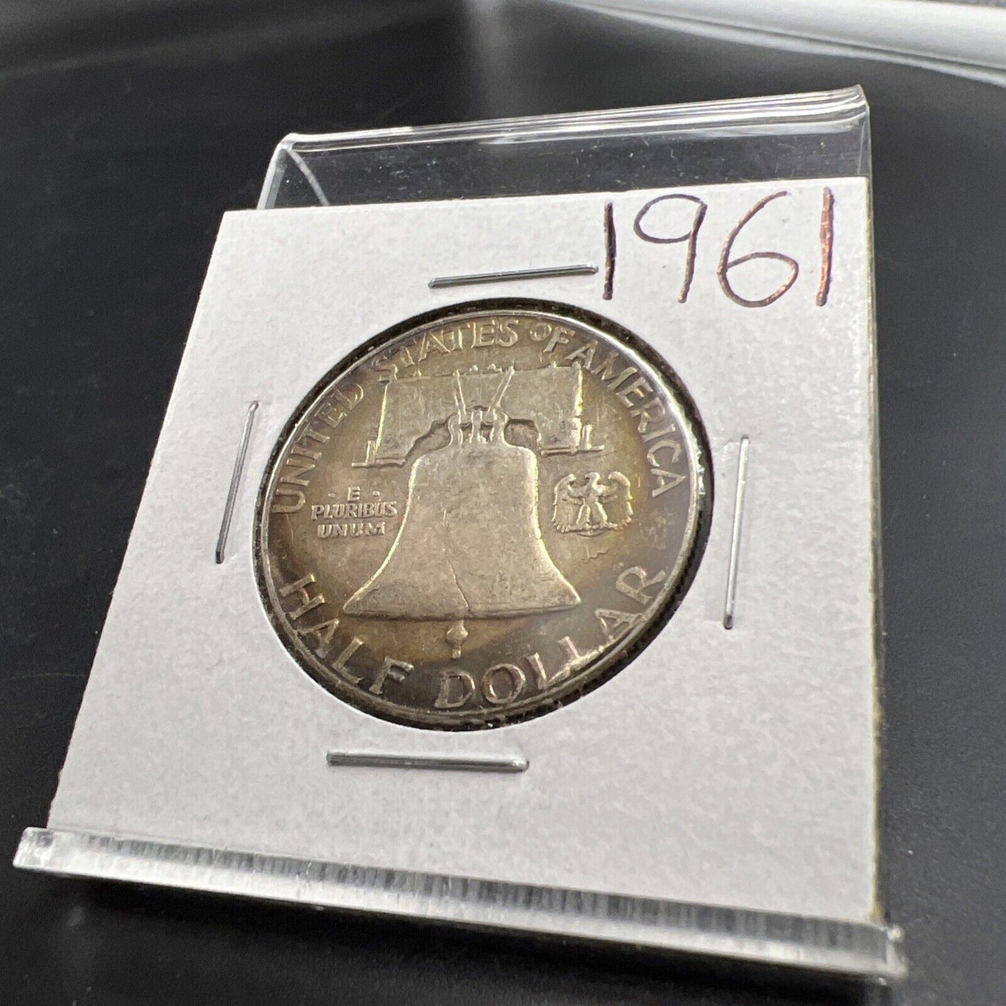 1961 P Franklin Half Dollar VF Circ Neat Toning Reverse #A