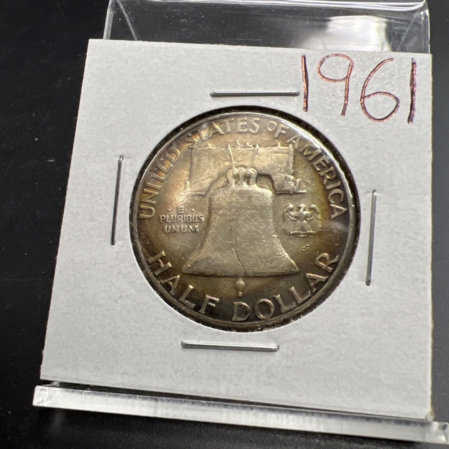 1961 P Franklin Half Dollar VF Circ Neat Toning Reverse #A