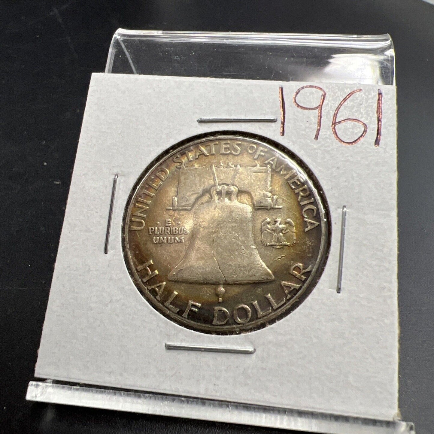 1961 P Franklin Half Dollar VF Circ Neat Toning Reverse #A