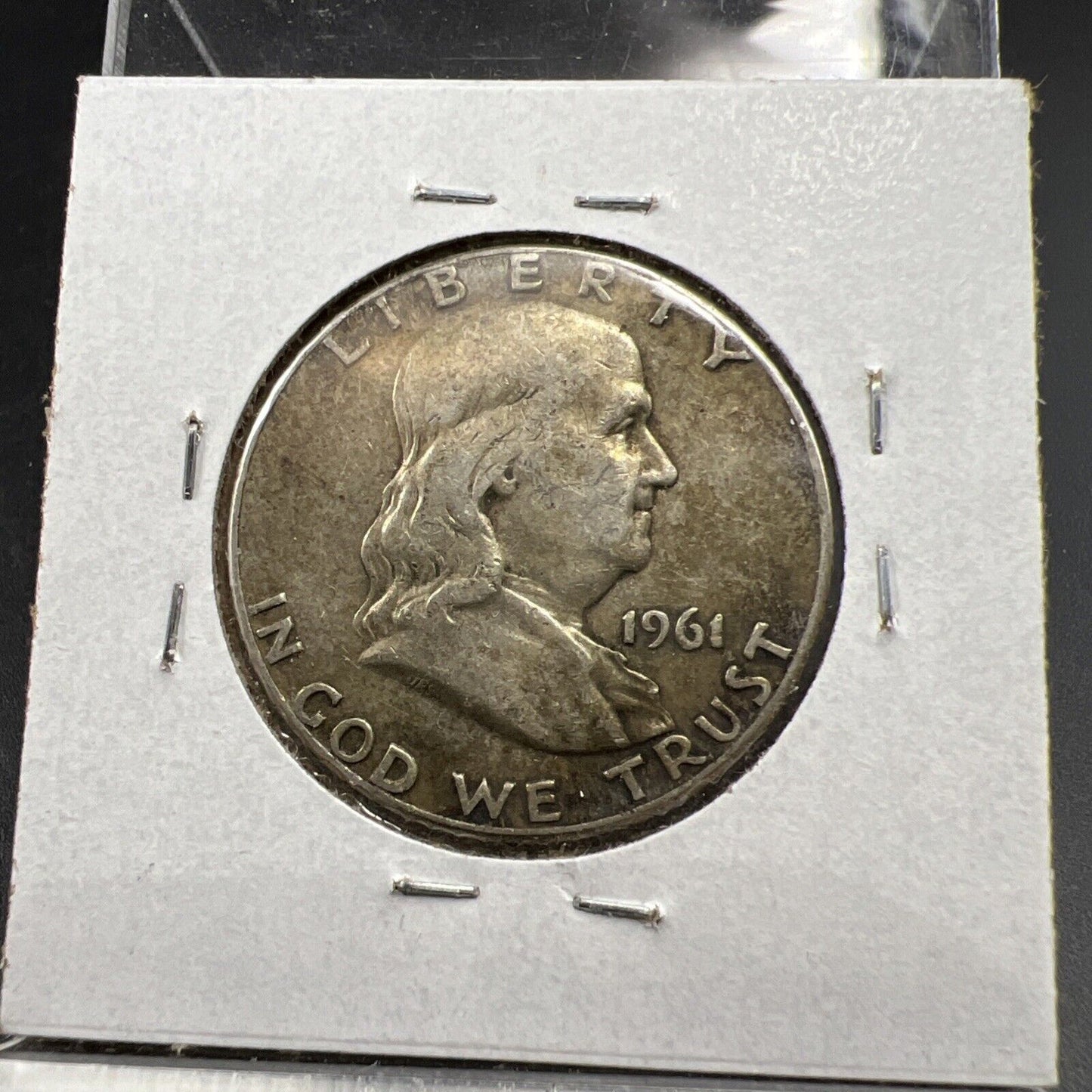 1961 P Franklin Half Dollar VF Circ Neat Toning Reverse #A