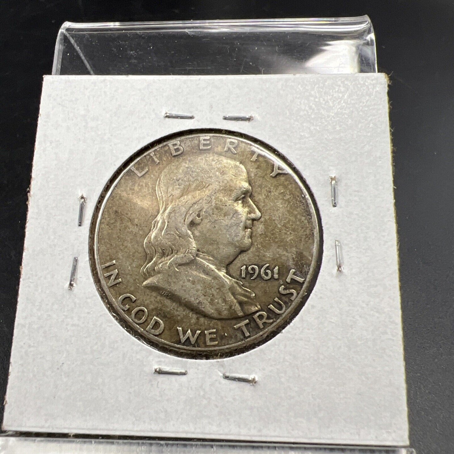 1961 P Franklin Half Dollar VF Circ Neat Toning Reverse #A