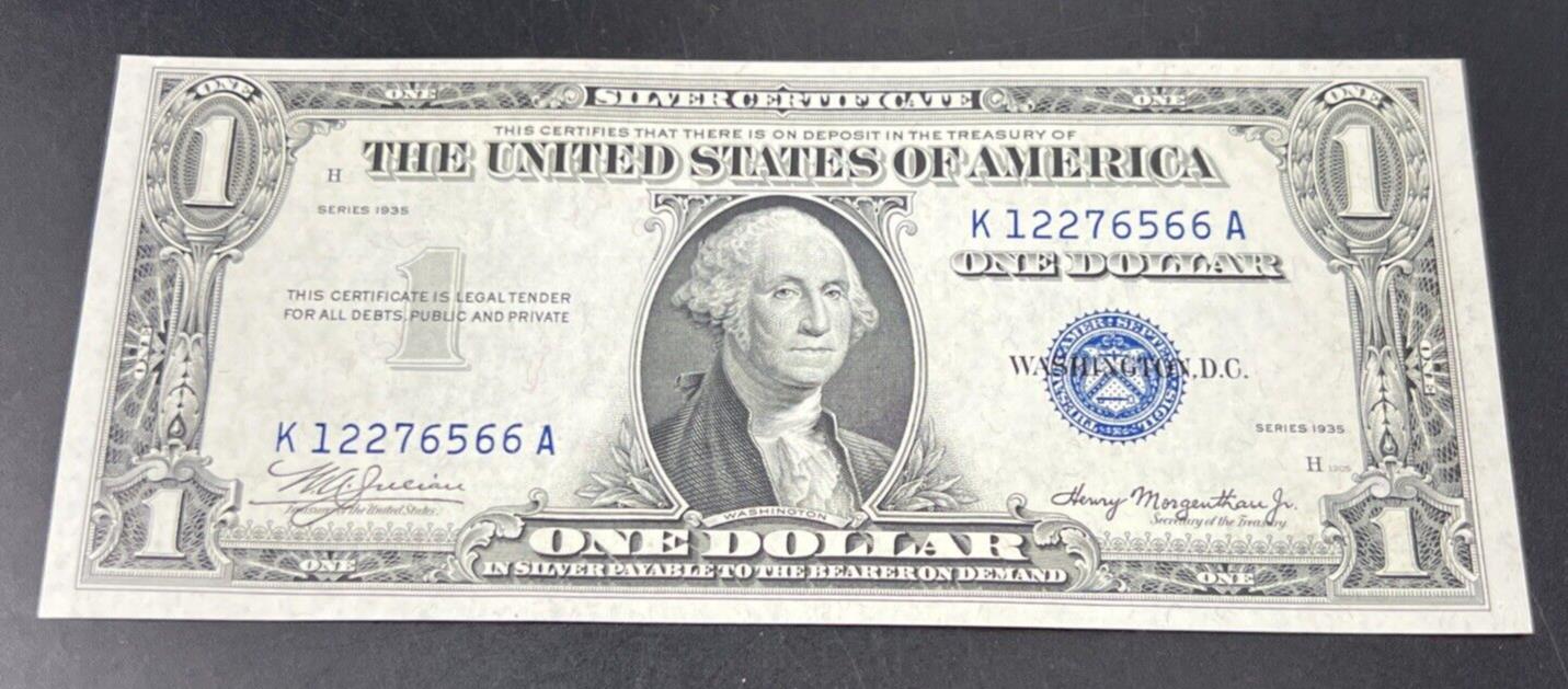 1935 Double Date Blue Seal Silver Certificate Note Blue Seal Choice UNC KA Block