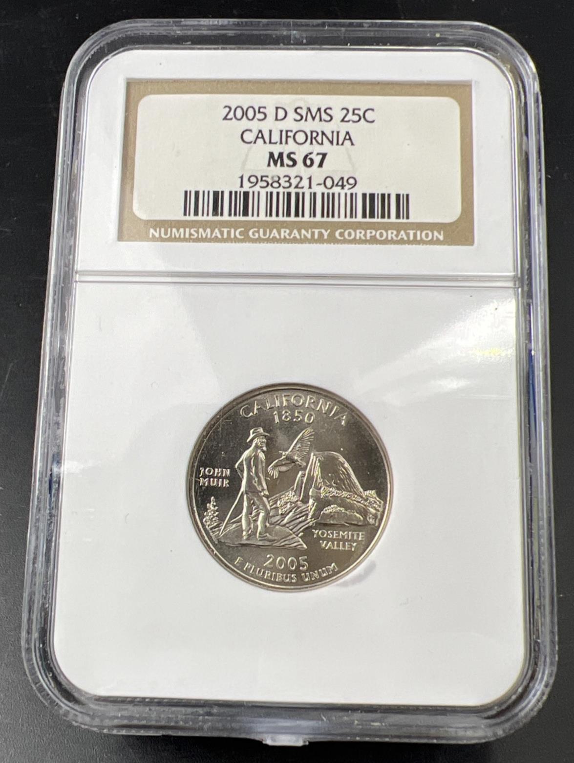 2005 D 25c California State Quarter Coin SMS NGC MS67 #049