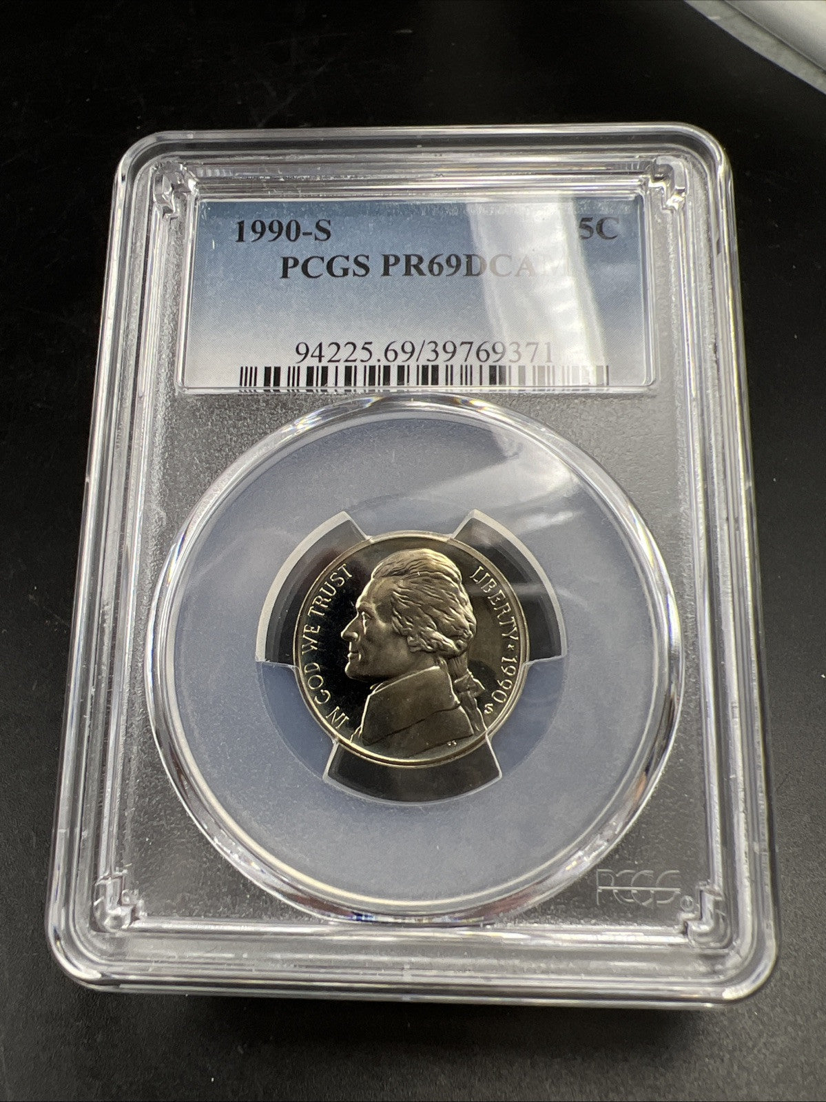 1990 S 5c Jefferson Nickel PCGS PR69 Gem Proof Certified #71