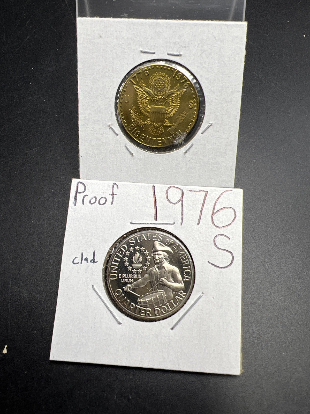 Bicentennial Coin & Medal Lot 1976 S 25c Clad CH Proof & 200 Years of Liberty