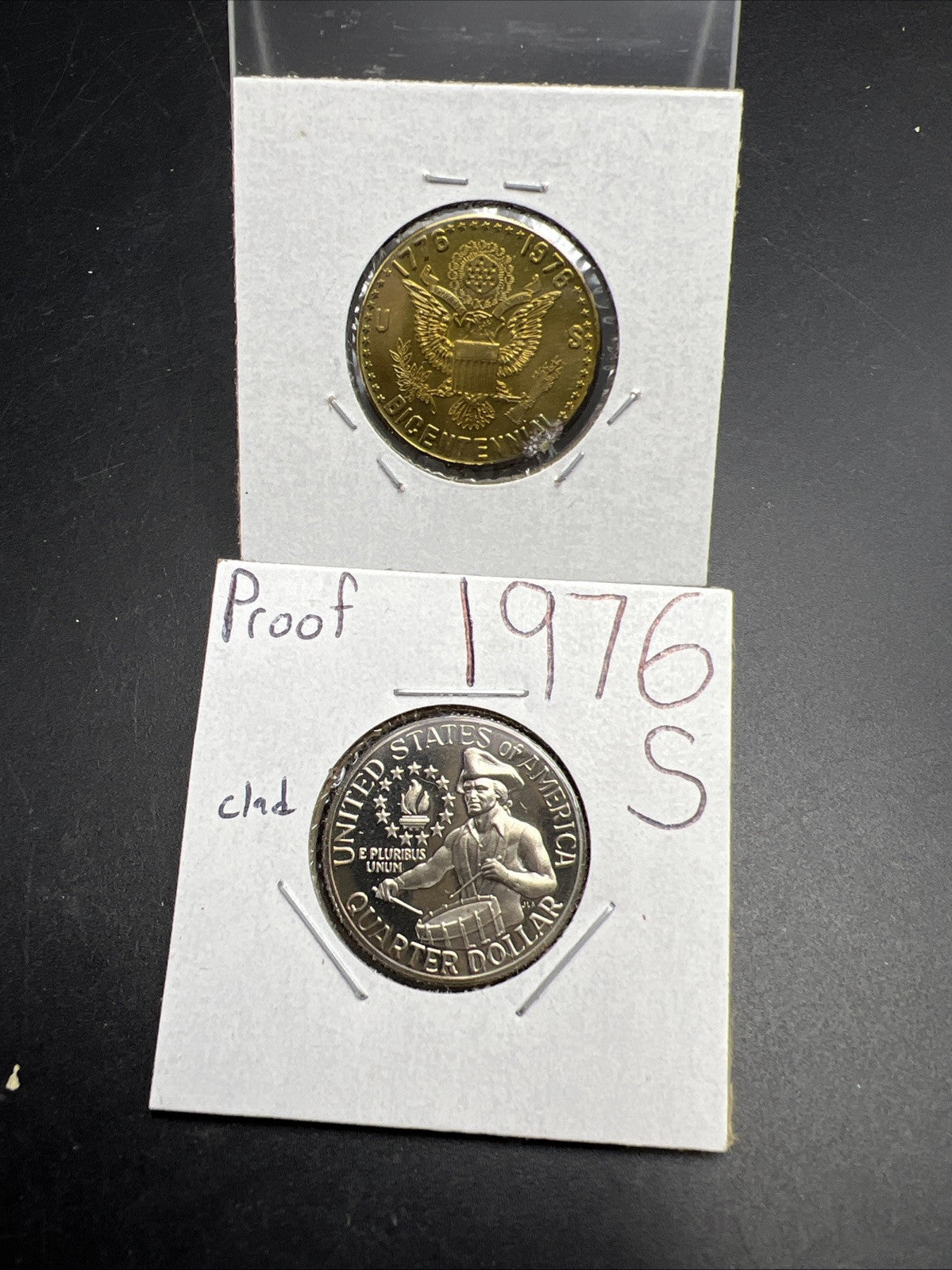 Bicentennial Coin & Medal Lot 1976 S 25c Clad CH Proof & 200 Years of Liberty