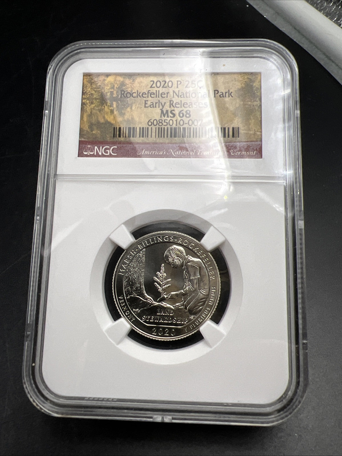 2020 P 25c Marsh Billings Rockefeller National Park Quarter ATB MS68 Gem BU