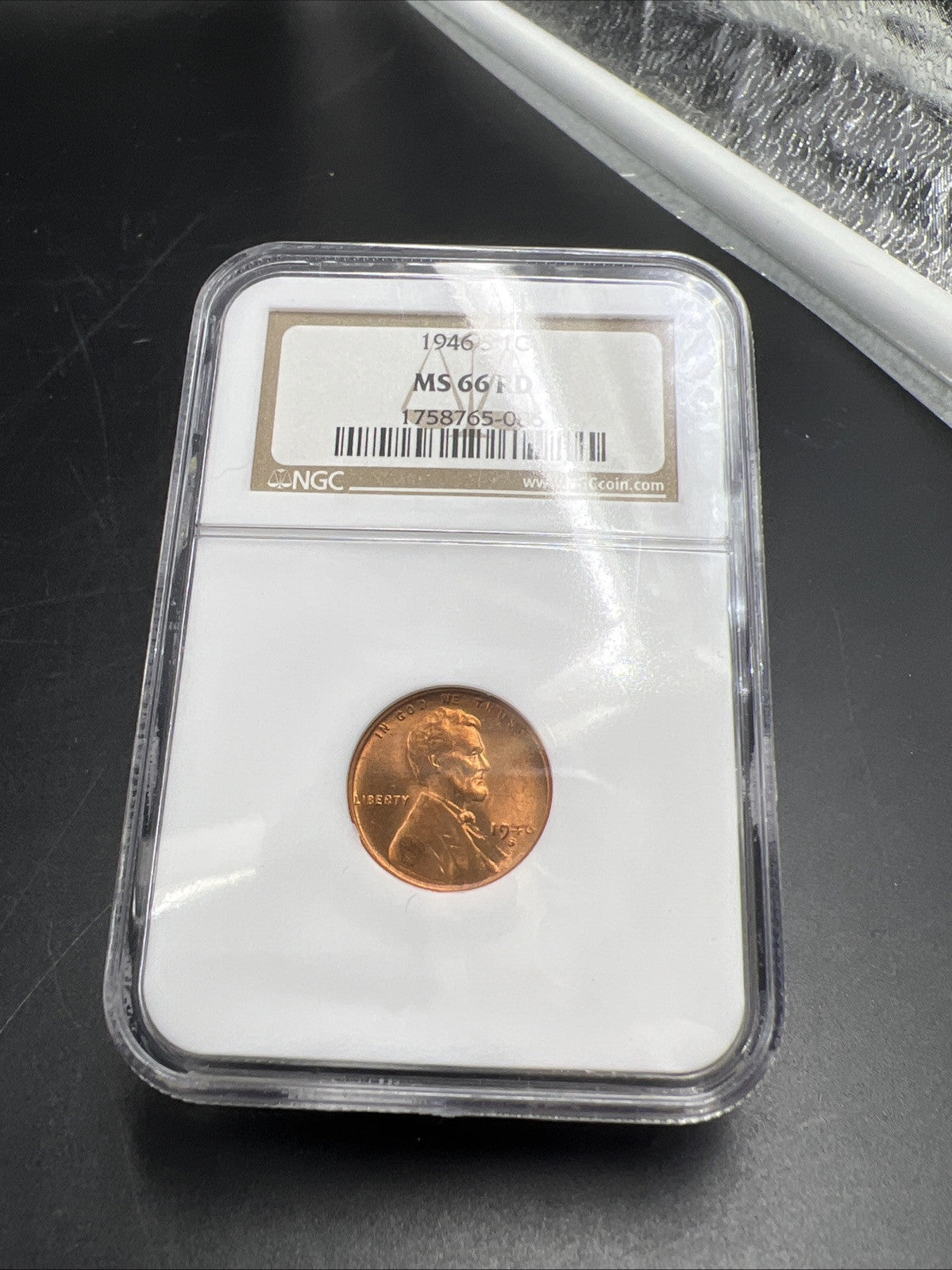 1946 S 1c Lincoln Wheat Cent Penny Coin NGC MS66 RD Gem BU Certified #086
