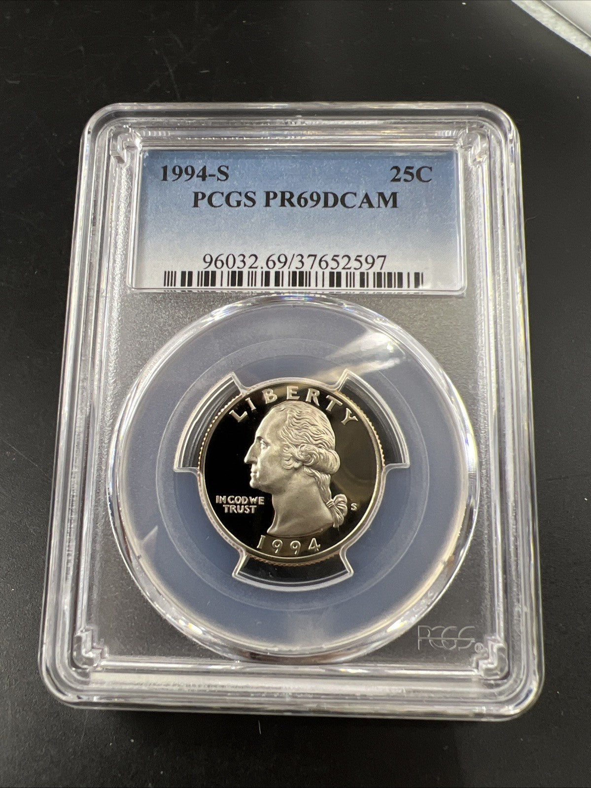 1994 S 25c Clad Copper Nickel Washington Quarter Coin PCGS PR69 DCAM #597