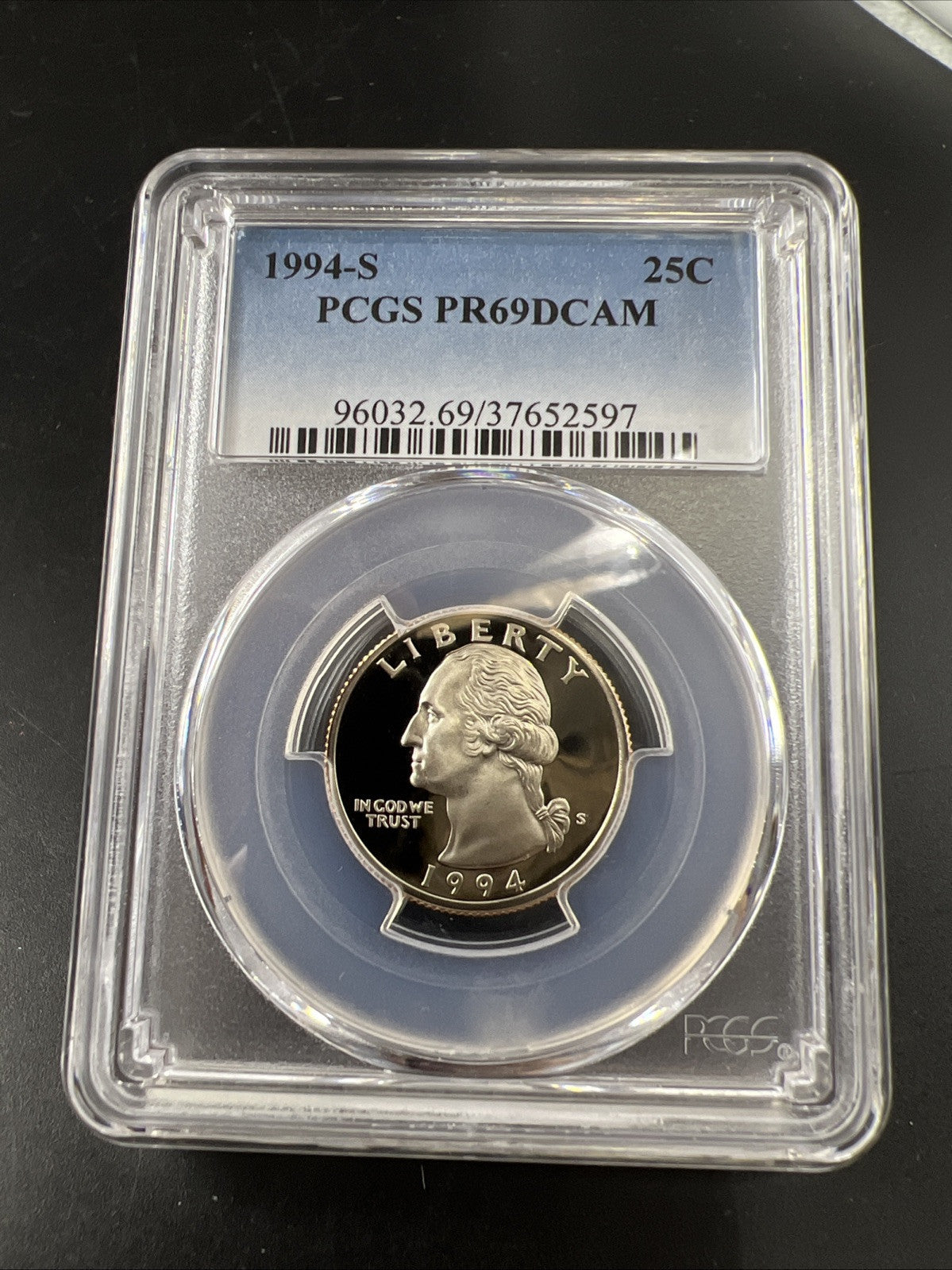1994 S 25c Clad Copper Nickel Washington Quarter Coin PCGS PR69 DCAM #597
