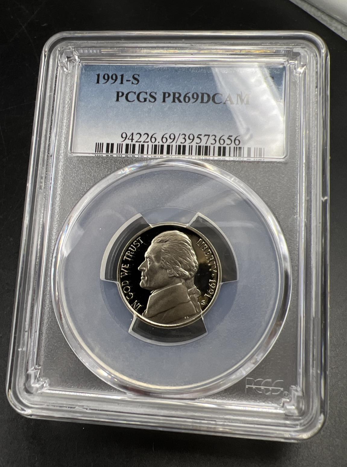 1991 S 5c Jefferson Nickel PCGS PR69 Gem Proof Certified #56