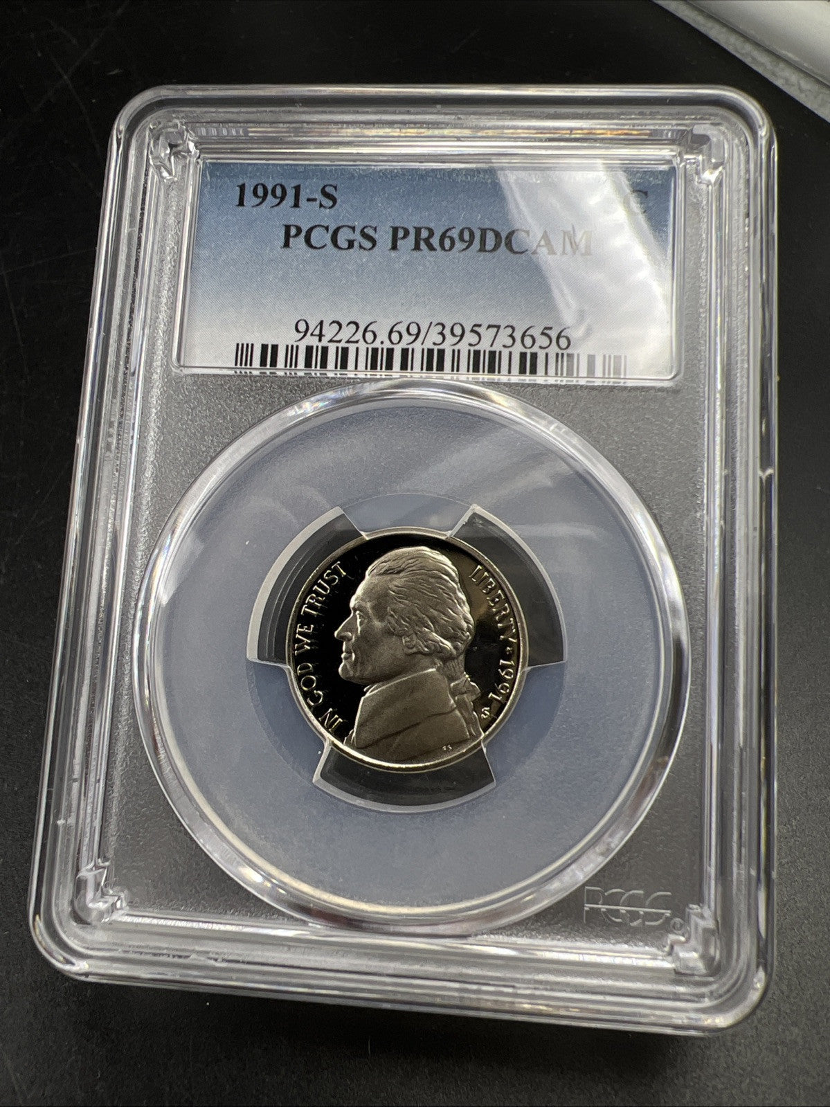 1991 S 5c Jefferson Nickel PCGS PR69 Gem Proof Certified #56