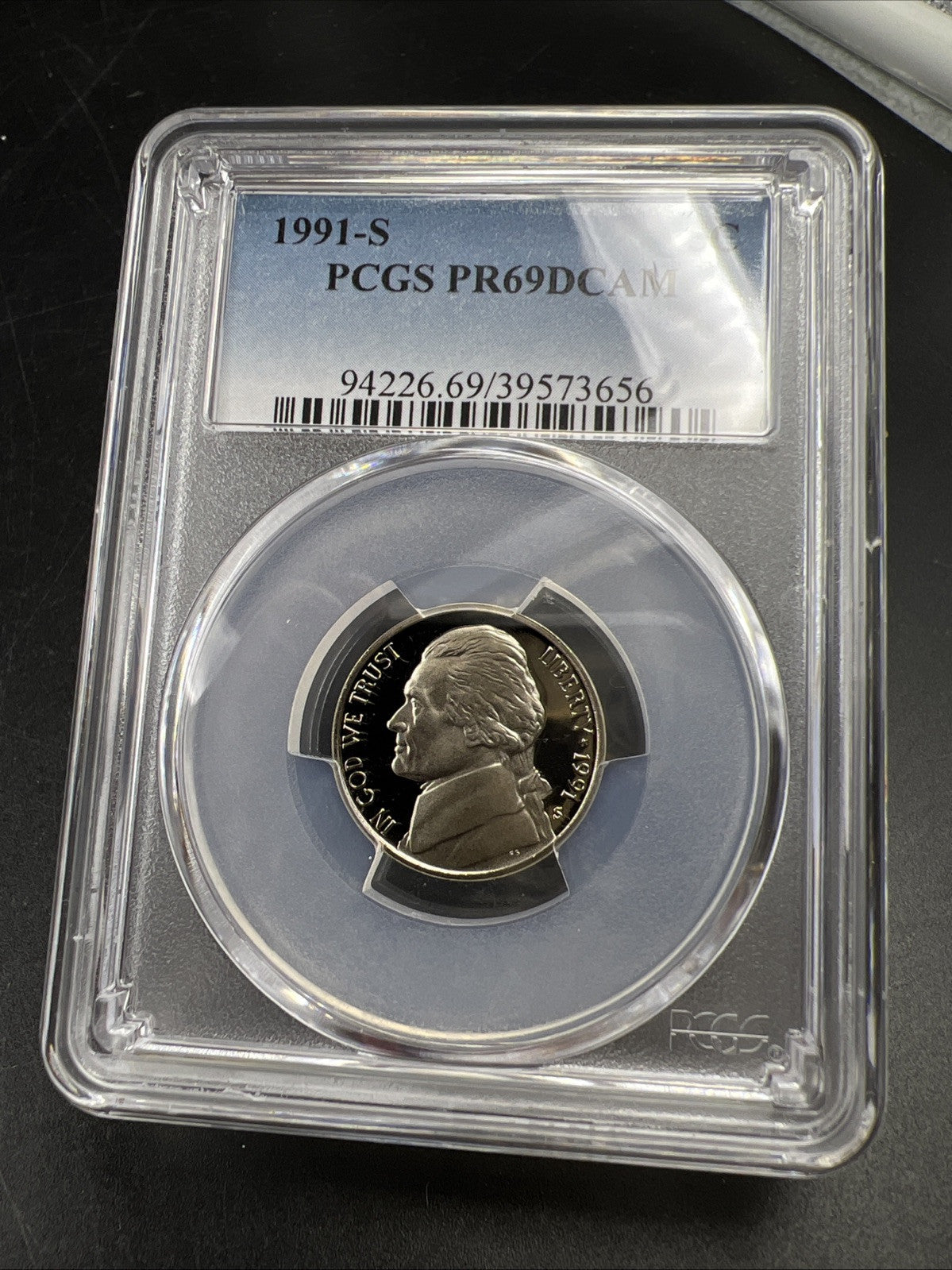1991 S 5c Jefferson Nickel PCGS PR69 Gem Proof Certified #56