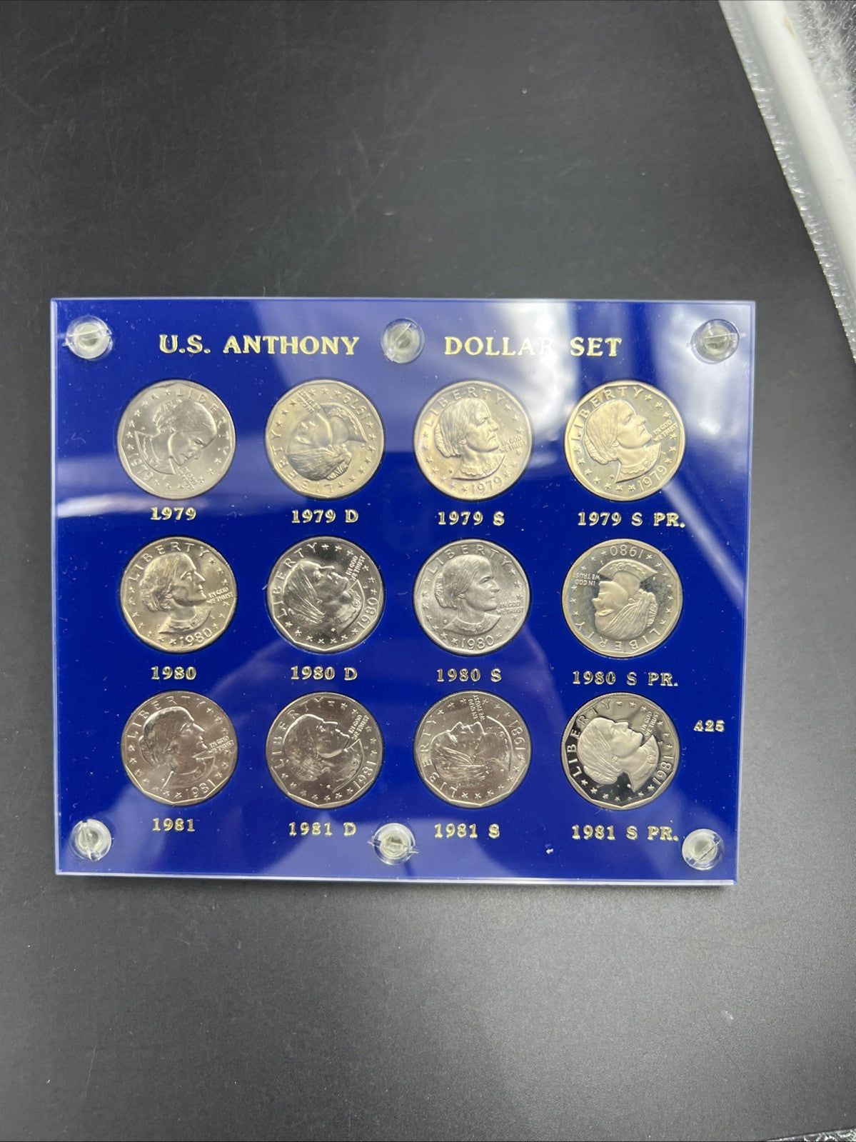 12 Coin 1979 1980 1981 S BU Proof SBA Susan B Anthony UNC Set n Capital Plastics