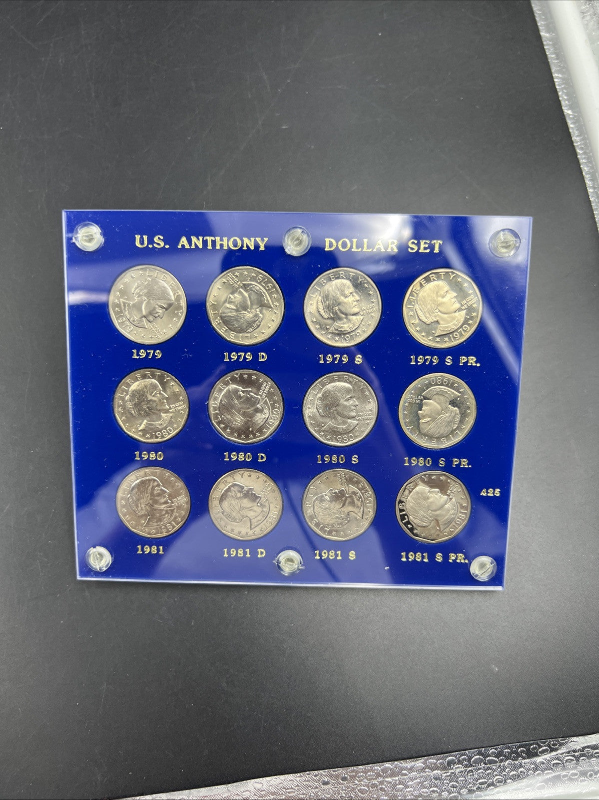 12 Coin 1979 1980 1981 S BU Proof SBA Susan B Anthony UNC Set n Capital Plastics