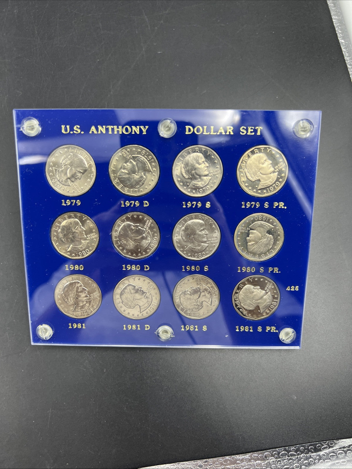 12 Coin 1979 1980 1981 S BU Proof SBA Susan B Anthony UNC Set n Capital Plastics